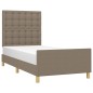 vidaXL Bettgestell mit Kopfteil Taupe 90x200 cm Stoff vidaXL Bettgestell mit Kopfteil Taupe 90x200 cm Stoff