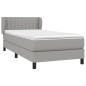vidaXL Boxspringbett mit Matratze Hellgrau 90x190 cm Stoff vidaXL Boxspringbett mit Matratze Hellgrau 90x190 cm Stoff