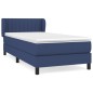 vidaXL Boxspringbett mit Matratze Blau 90x190 cm Stoff vidaXL Boxspringbett mit Matratze Blau 90x190 cm Stoff
