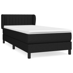 vidaXL Boxspringbett mit Matratze Schwarz 90x190 cm Stoff
