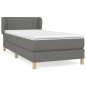 vidaXL Boxspringbett mit Matratze Dunkelgrau 90x190 cm Stoff vidaXL Boxspringbett mit Matratze Dunkelgrau 90x190 cm Stoff