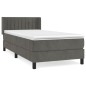 vidaXL Boxspringbett mit Matratze Dunkelgrau 90x190 cm Samt vidaXL Boxspringbett mit Matratze Dunkelgrau 90x190 cm Samt