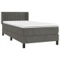 vidaXL Boxspringbett mit Matratze Dunkelgrau 90x190 cm Samt vidaXL Boxspringbett mit Matratze Dunkelgrau 90x190 cm Samt