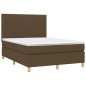 vidaXL Boxspringbett mit Matratze & LED Dunkelbraun 140x190 cm Stoff vidaXL Boxspringbett mit Matratze & LED Dunkelbraun 140x190 cm Stoff