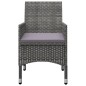 3-tlg. Bistro-Set Poly Rattan und Hartglas Grau 3-tlg. Bistro-Set Poly Rattan und Hartglas Grau