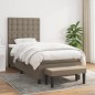 vidaXL Boxspringbett mit Matratze Taupe 90x200 cm Stoff vidaXL Boxspringbett mit Matratze Taupe 90x200 cm Stoff