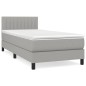 vidaXL Boxspringbett mit Matratze Hellgrau 90x200 cm Stoff vidaXL Boxspringbett mit Matratze Hellgrau 90x200 cm Stoff