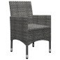 3-tlg. Bistro-Set Poly Rattan und Hartglas Grau 3-tlg. Bistro-Set Poly Rattan und Hartglas Grau