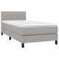 vidaXL Boxspringbett mit Matratze Hellgrau 90x200 cm Stoff vidaXL Boxspringbett mit Matratze Hellgrau 90x200 cm Stoff