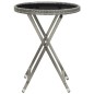 vidaXL 3-tlg. Bistro-Set Poly Rattan und Hartglas Grau vidaXL 3-tlg. Bistro-Set Poly Rattan und Hartglas Grau