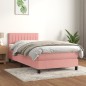 vidaXL Boxspringbett mit Matratze Rosa 90x200 cm Samt vidaXL Boxspringbett mit Matratze Rosa 90x200 cm Samt