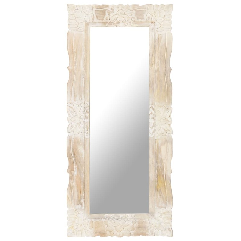 vidaXL Spiegel Weiß 110x50 cm Mango Massivholz vidaXL Spiegel Weiß 110x50 cm Mango Massivholz