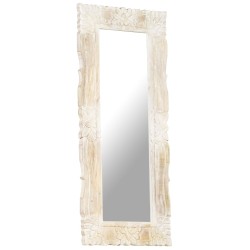 vidaXL Spiegel Weiß 110x50 cm Mango Massivholz 