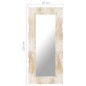 vidaXL Spiegel Weiß 110x50 cm Mango Massivholz vidaXL Spiegel Weiß 110x50 cm Mango Massivholz