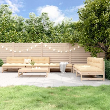 vidaXL 6-tlg. Garten-Lounge-Set Massivholz Kiefer