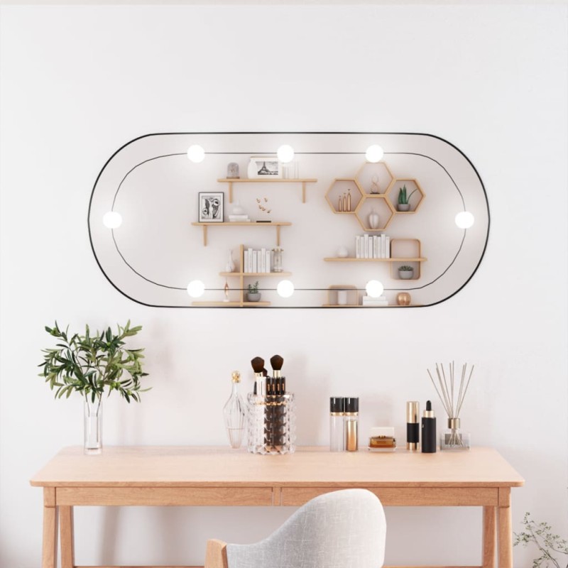 vidaXL Wandspiegel mit LED-Leuchten 40x90 cm Glas Oval vidaXL Wandspiegel mit LED-Leuchten 40x90 cm Glas Oval