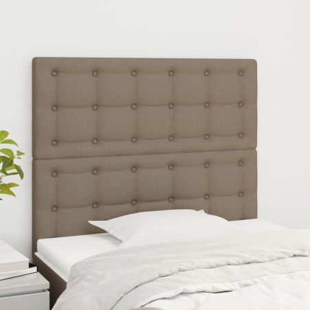 vidaXL Kopfteile 2 Stk. Taupe 90x5x78/88 cm Stoff
