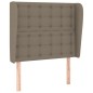 vidaXL Kopfteil mit Ohren Taupe 93x23x118/128 cm Stoff