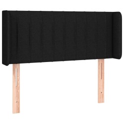 vidaXL Kopfteil mit Ohren Schwarz 83x16x78/88 cm Stoff