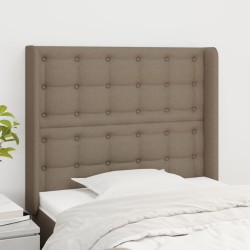 vidaXL Kopfteil mit Ohren Taupe 93x16x118/128 cm Stoff