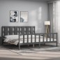 Bettgestell mit Kopfteil Grau 180x200 cm Massivholz Bettgestell mit Kopfteil Grau 180x200 cm Massivholz