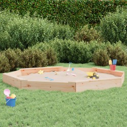 vidaXL Sandkasten mit Sitzen Achteck Massivholz Kiefer