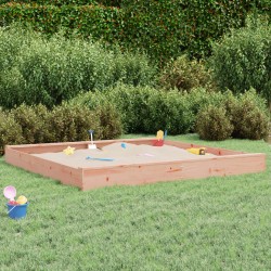 vidaXL Sandkasten mit Sitzen Quadratisch Massivholz Douglasie