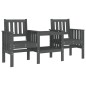 vidaXL Gartenbank mit Tisch 2-Sitzer Grau Massivholz Kiefer vidaXL Gartenbank mit Tisch 2-Sitzer Grau Massivholz Kiefer