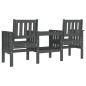 vidaXL Gartenbank mit Tisch 2-Sitzer Grau Massivholz Kiefer vidaXL Gartenbank mit Tisch 2-Sitzer Grau Massivholz Kiefer