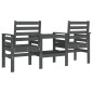 vidaXL Gartenbank mit Tisch 2-Sitzer Grau Massivholz Kiefer vidaXL Gartenbank mit Tisch 2-Sitzer Grau Massivholz Kiefer