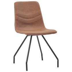 vidaXL Esszimmerstühle 4 Stk. Braun Kunstleder