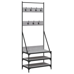 vidaXL Kleiderständer mit Schuhablage Grau Sonoma 70x40x184 cm