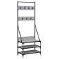 vidaXL Kleiderständer mit Schuhablage Grau Sonoma 70x40x184 cm vidaXL Kleiderständer mit Schuhablage Grau Sonoma 70x40x184 cm