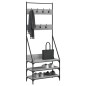 vidaXL Kleiderständer mit Schuhablage Grau Sonoma 72x34x184 cm vidaXL Kleiderständer mit Schuhablage Grau Sonoma 72x34x184 cm