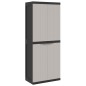 vidaXL Gartenschrank Grau und Schwarz 65x37x165 cm PP vidaXL Gartenschrank Grau und Schwarz 65x37x165 cm PP