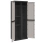 vidaXL Gartenschrank Grau und Schwarz 65x37x165 cm PP vidaXL Gartenschrank Grau und Schwarz 65x37x165 cm PP