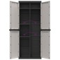 vidaXL Gartenschrank Grau und Schwarz 65x37x165 cm PP vidaXL Gartenschrank Grau und Schwarz 65x37x165 cm PP