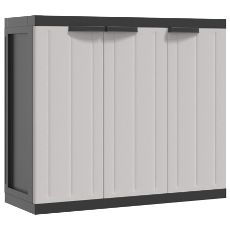 vidaXL Gartenschrank Grau und Schwarz 97x37x85 cm PP