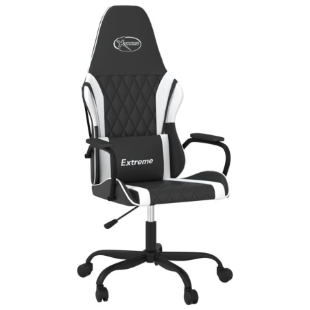 vidaXL Gaming-Stuhl Schwarz und Weiß Kunstleder
