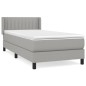 vidaXL Boxspringbett mit Matratze Hellgrau 90x190 cm Stoff vidaXL Boxspringbett mit Matratze Hellgrau 90x190 cm Stoff