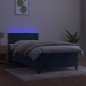 vidaXL Boxspringbett mit Matratze & LED Dunkelblau 90x200 cm Samt vidaXL Boxspringbett mit Matratze & LED Dunkelblau 90x200 cm Samt