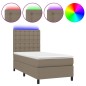 vidaXL Boxspringbett mit Matratze & LED Taupe 90x200 cm Stoff vidaXL Boxspringbett mit Matratze & LED Taupe 90x200 cm Stoff