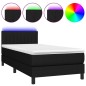 vidaXL Boxspringbett mit Matratze & LED Schwarz 90x200 cm Stoff vidaXL Boxspringbett mit Matratze & LED Schwarz 90x200 cm Stoff