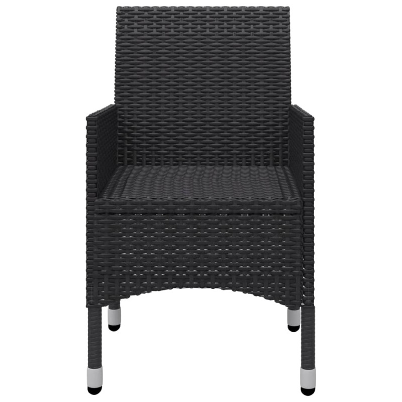 3-tlg. Bistro-Set Poly Rattan und Akazienholz Schwarz 3-tlg. Bistro-Set Poly Rattan und Akazienholz Schwarz