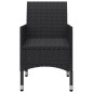 3-tlg. Bistro-Set Poly Rattan und Akazienholz Schwarz 3-tlg. Bistro-Set Poly Rattan und Akazienholz Schwarz