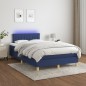 vidaXL Boxspringbett mit Matratze & LED Blau 120x200 cm Stoff vidaXL Boxspringbett mit Matratze & LED Blau 120x200 cm Stoff