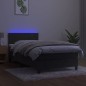 vidaXL Boxspringbett mit Matratze & LED Dunkelgrau 90x190 cm Samt vidaXL Boxspringbett mit Matratze & LED Dunkelgrau 90x190 cm Samt