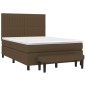 vidaXL Boxspringbett mit Matratze Dunkelbraun 140x200 cm Stoff vidaXL Boxspringbett mit Matratze Dunkelbraun 140x200 cm Stoff