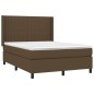 vidaXL Boxspringbett mit Matratze & LED Dunkelbraun 140x200 cm Stoff vidaXL Boxspringbett mit Matratze & LED Dunkelbraun 140x200 cm Stoff