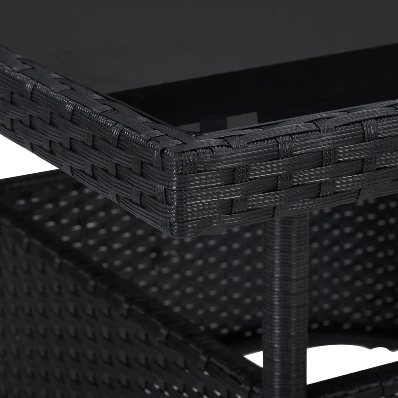 vidaXL 3-tlg. Garten-Essgruppe Schwarz Poly Rattan und Glas vidaXL 3-tlg. Garten-Essgruppe Schwarz Poly Rattan und Glas